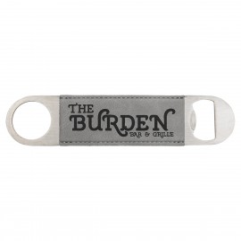 Promotional Gray Leatherette Bottle Opener  Promotional Gray Leatherette Bottle Opener