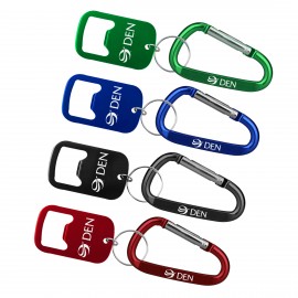 Custom Metal Bottle Opener w/Key Ring & 7 Cm Carabiner