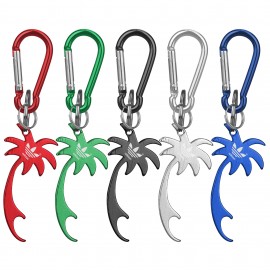 Logo Branded Palm Tree Shaped Bottle Opener Key Holder and Carabiner