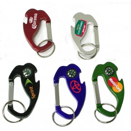 Personalized 4-In-1 Jumbo Size Carabiner/Bottle Opener/Key Chain/Compass
