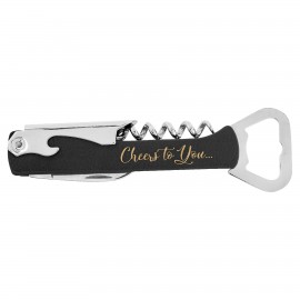 Promotional Leatherette Wine Bottle Opener - BTTL02-04D