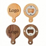 Round Magnetic Wood Bottle Opener with Logo