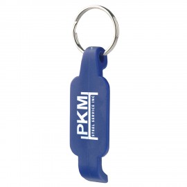 Plastic Bottle Opener w/ Key Ring with Logo