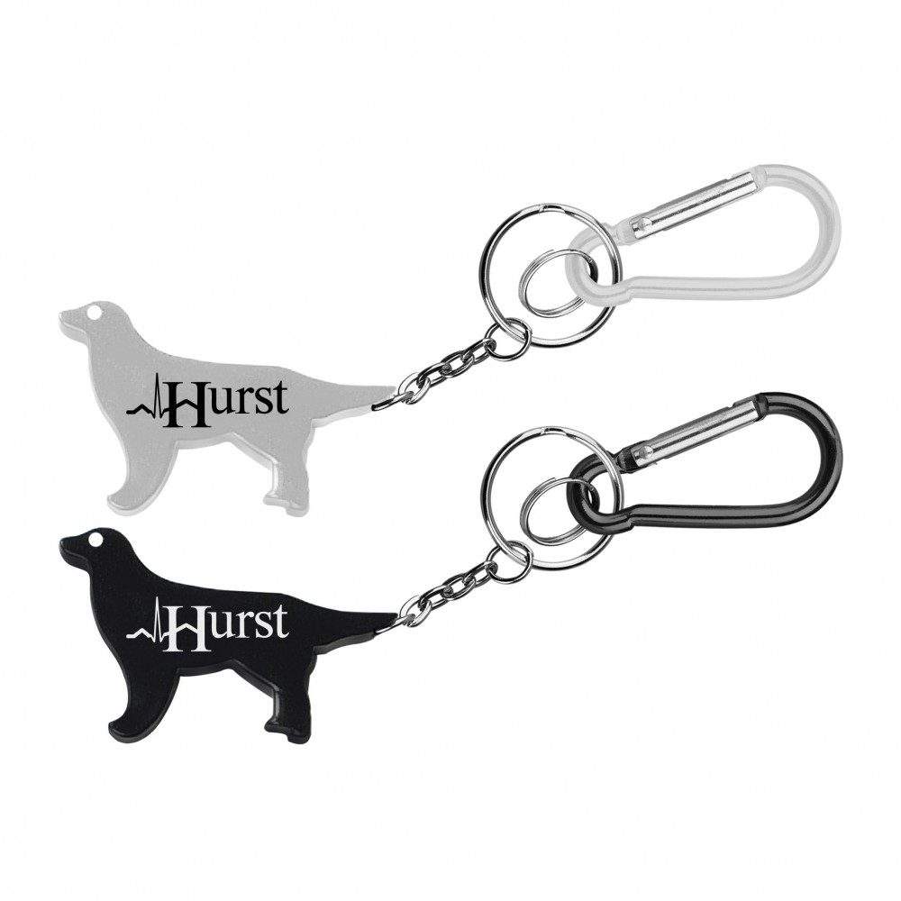 Personalized Dog Shape Bottle Opener w/Key Chain & Carabiner