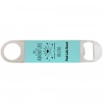 1 1/2" x 7" Teal/Black Bottle Opener with Silicone Grip Custom Imprinted