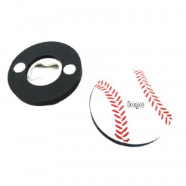 Baseball Shaped Magnetic Bottle Opener (direct import) with Logo