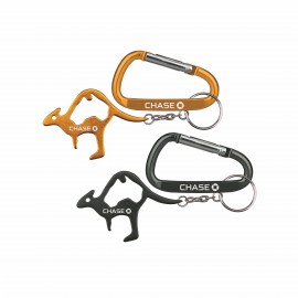 Kangaroo Shaped Bottle Opener w/Key Chain & 7 Cm Carabiner with Logo