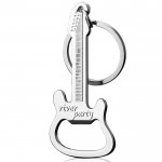 Metal Guitar Bottle Opener Keychain with Logo