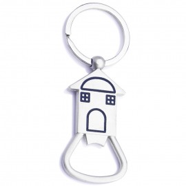 Logo Branded Metal House Bottle Opener Keychain