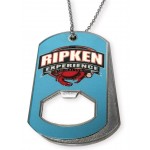 Texture Tone Dog Tag Bottle Opener w/ Chain with Logo
