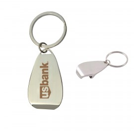 Promotional Chrome Bottle Opener w/Key Ring