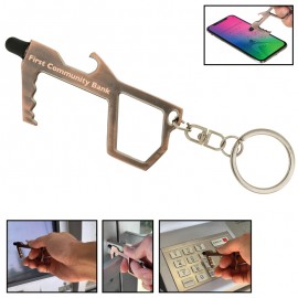 Sanitary Door Opener Key w/Stylus Tip & Bottle Opener with Logo