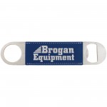 1 1/2" x 7" Blue/Silver Laser engraved Leatherette Bottle Opener Custom Imprinted