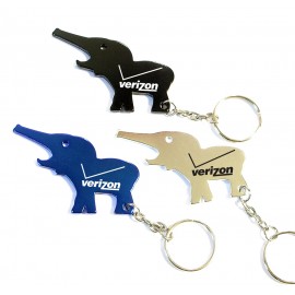 Metal Elephant Shape Bottle Opener w/Key Holder with Logo