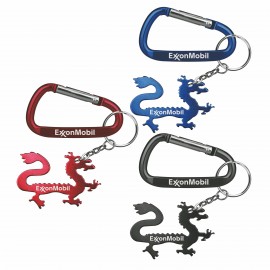 Custom Dragon Shape Bottle Opener w/Split Key Ring & Carabiner  Custom Dragon Shape Bottle Opener w/Split Key Ring & Carabiner