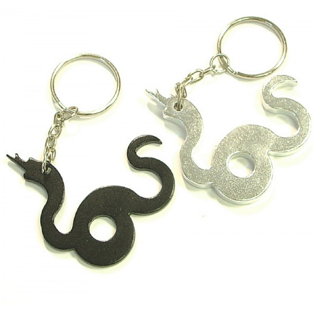 Custom Snake Shape Aluminum Bottle Opener with Split Key Ring