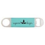 Teal Leatherette Bottle Opener with Logo