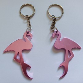 Customized Flamingo Shape Bottle Opener Keychain
