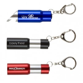 LED Flashlight w/Retractable Bottle Opener with Logo