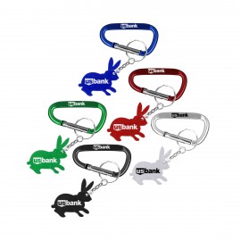 Rabbit Shape Bottle Opener with Key Chain & Carabiner with Logo