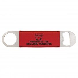 Red Leatherette Bottle Opener with Logo