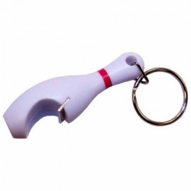 Plastic Bowling Pin Bottle Opener Keychain with Logo
