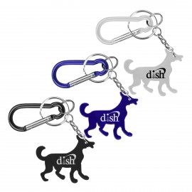 Dog Shape Bottle Opener w/Key Chain & Carabiner with Logo
