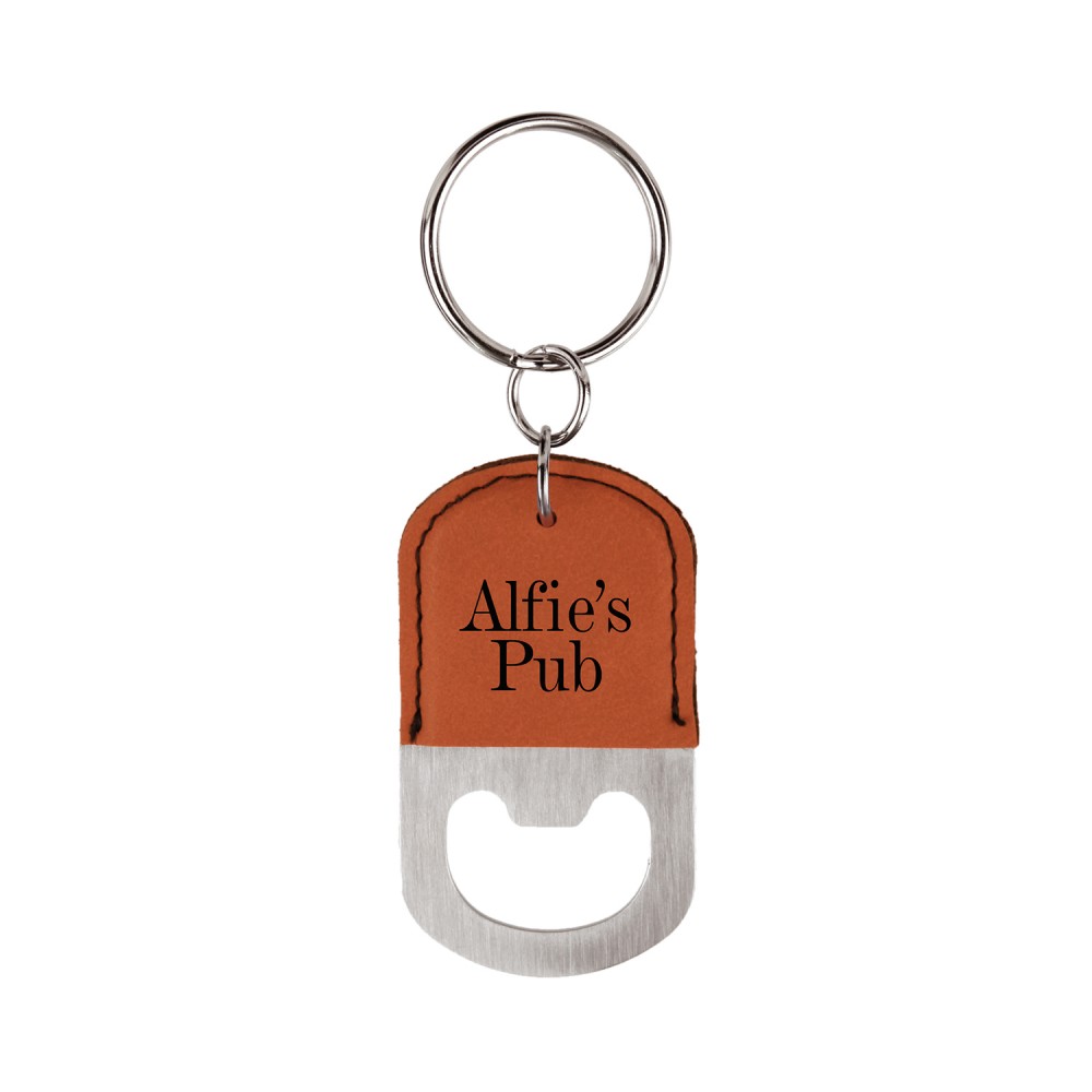 Leatherette Bottle Opener Keychain Custom Printed Leatherette Bottle Opener Keychain Custom Printed