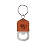 Leatherette Bottle Opener Keychain Custom Printed