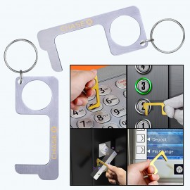 Custom PPE Stainless Steel Door Opener Closer No-Touch w/ Key Chain  Custom PPE Stainless Steel Door Opener Closer No-Touch w/ Key Chain