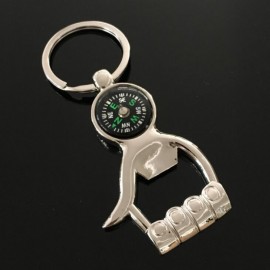Hand Bottle Opener Compass Keychain with Logo