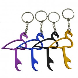Custom Hollow Flamingo Bird Bottle Opener Keychain