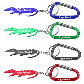 Alligator/ Crocodile Shape Bottle Opener with Key Chain & Carabiner with Logo