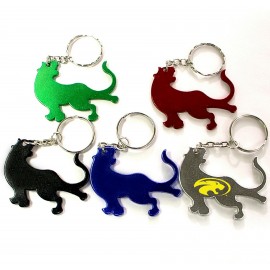 Tiger / Leopard Shape Bottle Opener w/Key Chain with Logo