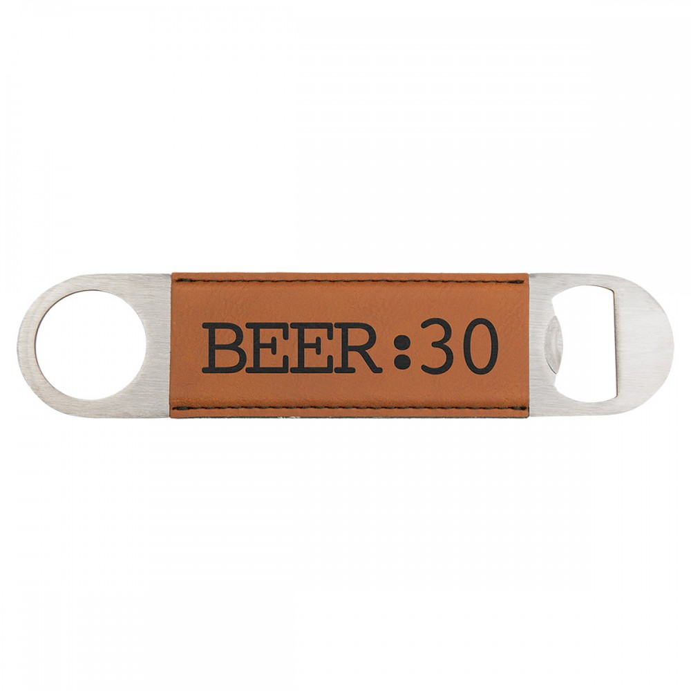Rawhide Leatherette Bottle Opener with Logo