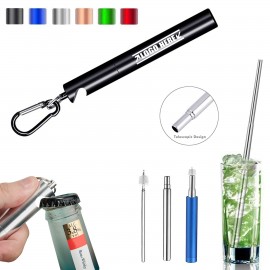 Promotional Telescope Metal Straw With Bottle Opener  Promotional Telescope Metal Straw With Bottle Opener