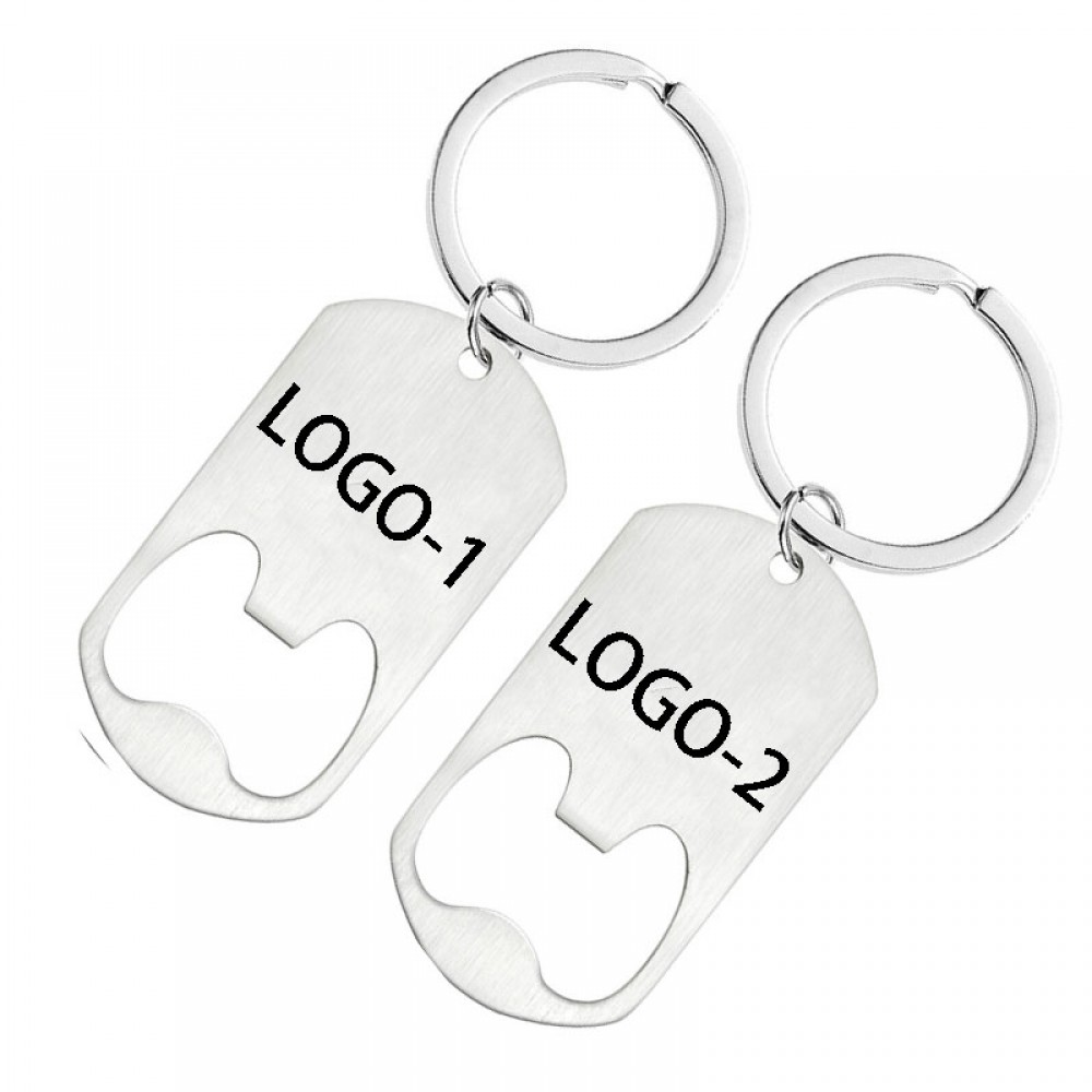 Metal Bottle Opener w/Keychain with Logo