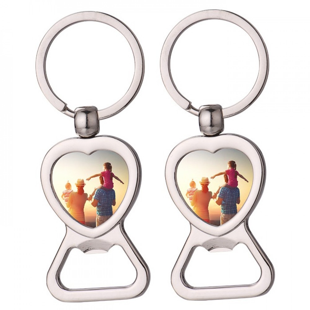 Bottle Opener Photo Frame Keychain with Logo