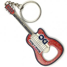 Custom Guitar Bottle Opener Keychain with Logo