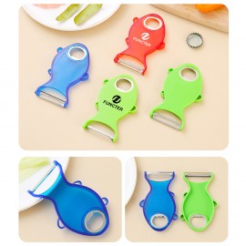 2 in 1 Fish Shaped Fruit Peeler with Bottle Opener Sharp Blade Kitchen Tool with Logo  2 in 1 Fish Shaped Fruit Peeler with Bottle Opener Sharp Blade Kitchen Tool with Logo