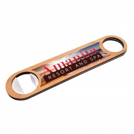 Customized Beechwood Bottle Opener - Full Color Graphic  Customized Beechwood Bottle Opener - Full Color Graphic