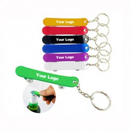 Custom Skateboard Shape Aluminum Bottle Opener Key Chain