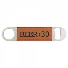 1.5" x 7" - Premium Leatherette Bottle Opener with Logo