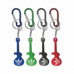 Guitar Shaped Bottle Opener with Key Chain & Carabiner with Logo