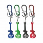 Logo Branded Guitar Shaped Bottle Opener with Key Chain & Carabiner