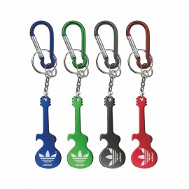 Guitar Shaped Bottle Opener with Key Chain & Carabiner with Logo  Guitar Shaped Bottle Opener with Key Chain & Carabiner with Logo