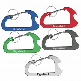 Carabiner with Bottle Opener and Key Ring with Logo