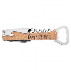 Leatherette Wine Bottle Opener - BTTL02-12D with Logo