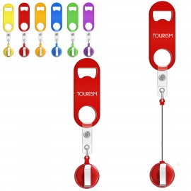 Bottle Opener with Badge Reel with Logo