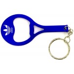 Custom Tennis Racket Shape Bottle Opener w/Key Chain